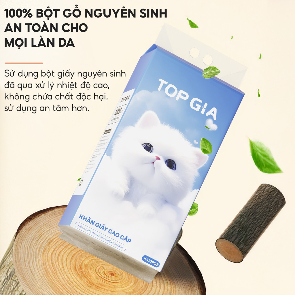 Thùng 10 bịch giấy treo đa năng GiaGia Top Gia, Khăn rút vệ sinh treo tường 4 lớp, bịch 1000 tờ