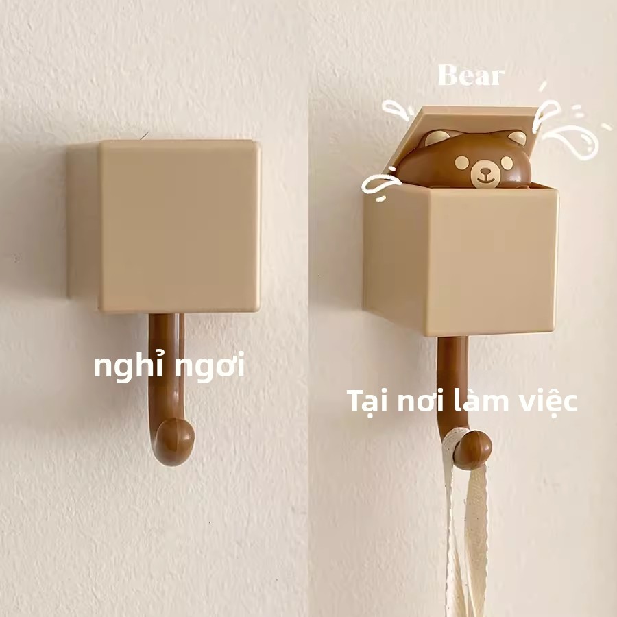 Hoạt Hình Mèo Dễ Thương Móc Treo Tường Liền Mạch, Có Thể Thu Vào Sáng Tạo-IN Phong Cách Trang Trí Phòng Ngủ Phụ Kiện