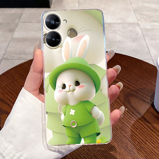 Dành Cho Realme V30 V30T Ốp Lưng Trong Suốt Sang Trọng Dễ Thương Thỏ Tình Yêu Ngộ nghĩnh Mát TPU Mềm Silicon Ốp lưng RealmeV30t V 30 30T 5G