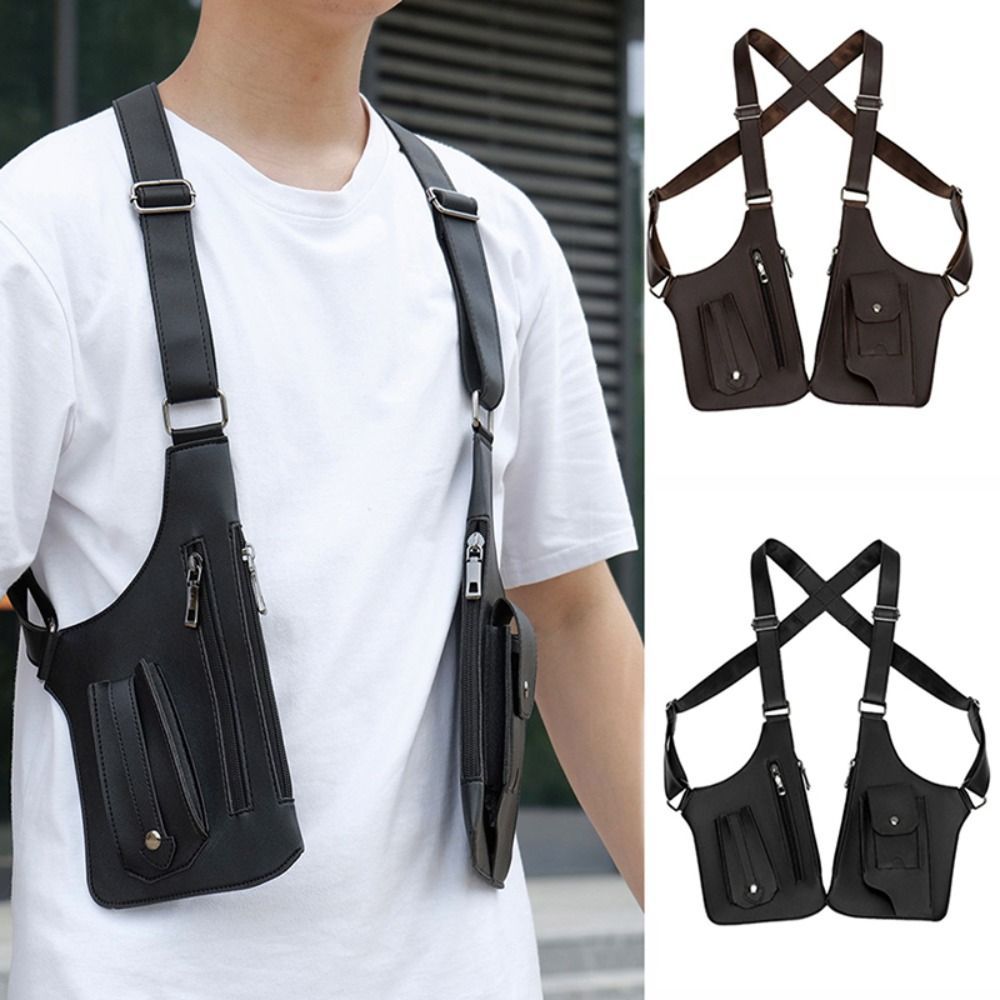 Túi đựng Vest lưu trữ FEDAOG, Túi đeo ngực bằng da che giấu, Túi đeo chéo đa năng chống trộm đeo vai nách ẩn đa chức năng chống trộm
