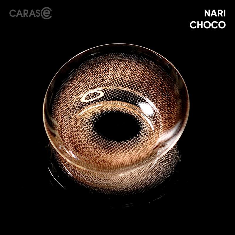 [1 chiếc] Kính áp tròng khoá ẩm 1 Ngày Màu Nâu Đồng CARASE, Lens cận NARI CHOCO