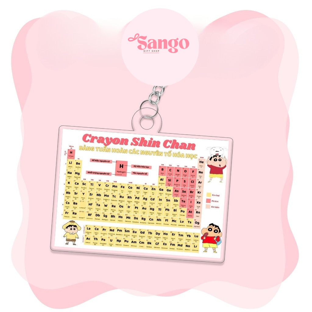 Móc khóa  Bảng tuần hoàn nguyên tố HÓA HỌC , chống nước, tiện lợi in hình cute - Sango