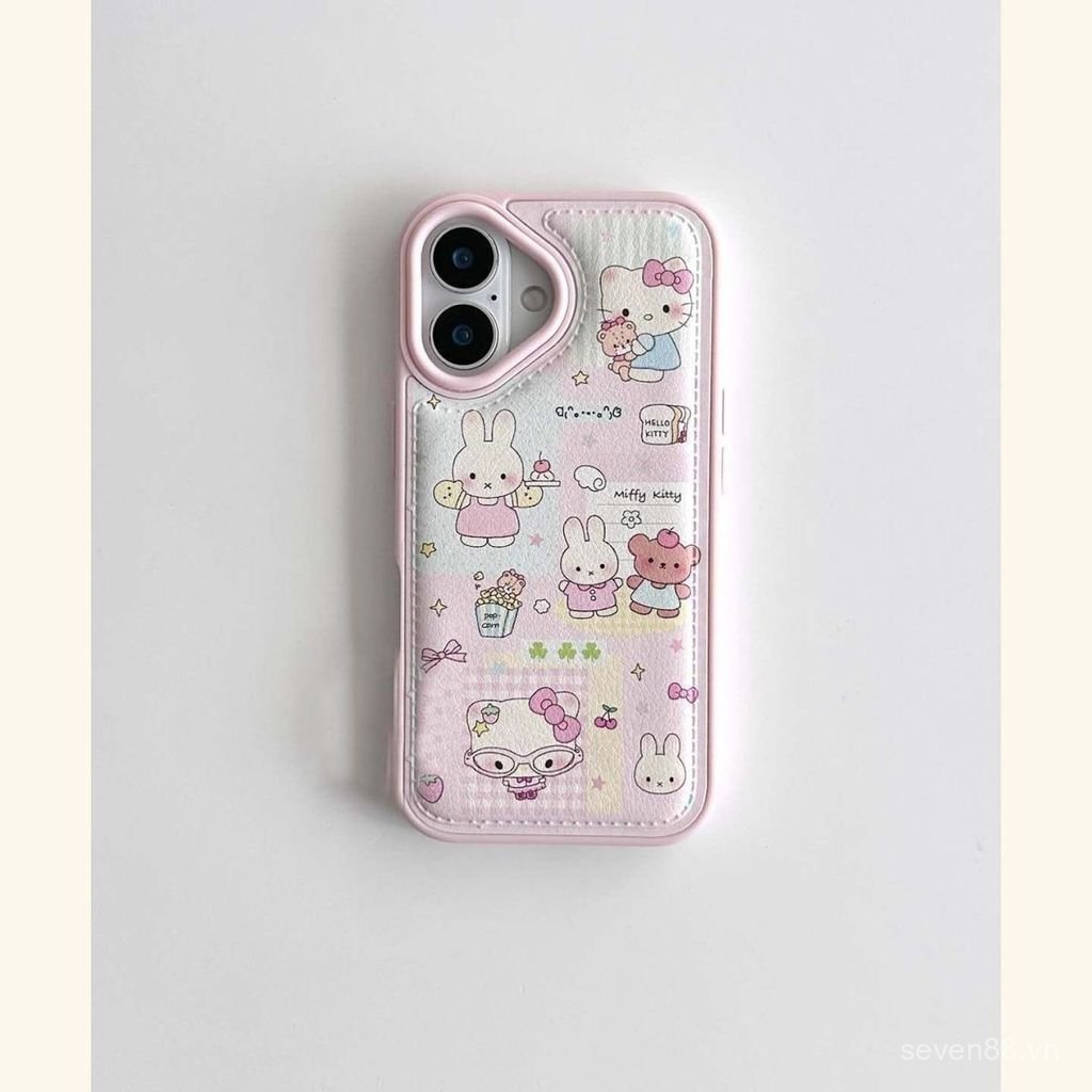 Ốp Điện Thoại Thích Hợp Cho iPhone X XS XR XSMAX 11 12 13 14 15 16 17 Pro max Plus Air Drum Cover Da Họa Tiết Gấu Thỏ Chống Sốc Vỏ Bảo Vệ Chống Sốc Bao Gồm Tất Cả Y1ZA