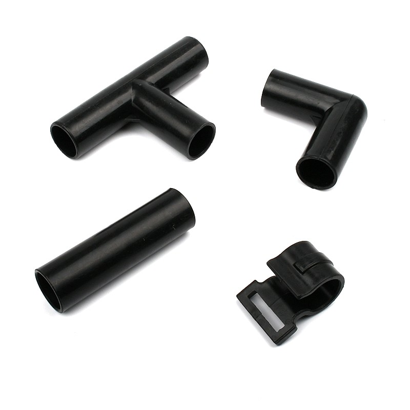 2 ~ 25 CÁI 8 / 12 / 16 / 19mm Đen ABS Phụ Kiện Nhựa PVC Đầu Nối Ống DIY Kệ Lều Cố Định Khớp Tee Bốn Chiều Khuỷu Tay Thẳng Khớp