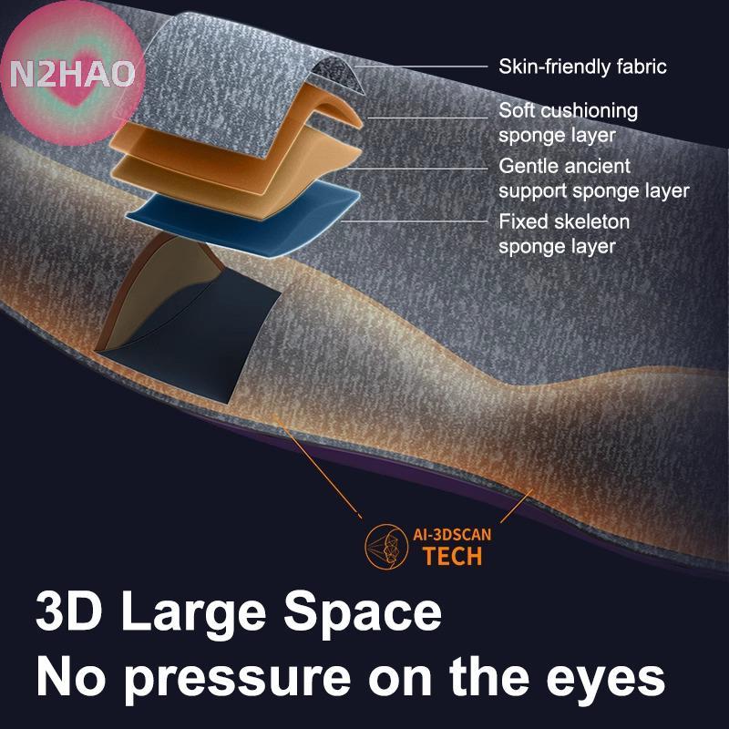 N2HAO 3D Mặt nạ ngủ Blackout Eye Cover dành cho nam giới Mặt nạ ngủ siêu mềm thoáng khí để nghỉ ngơi và du lịch n