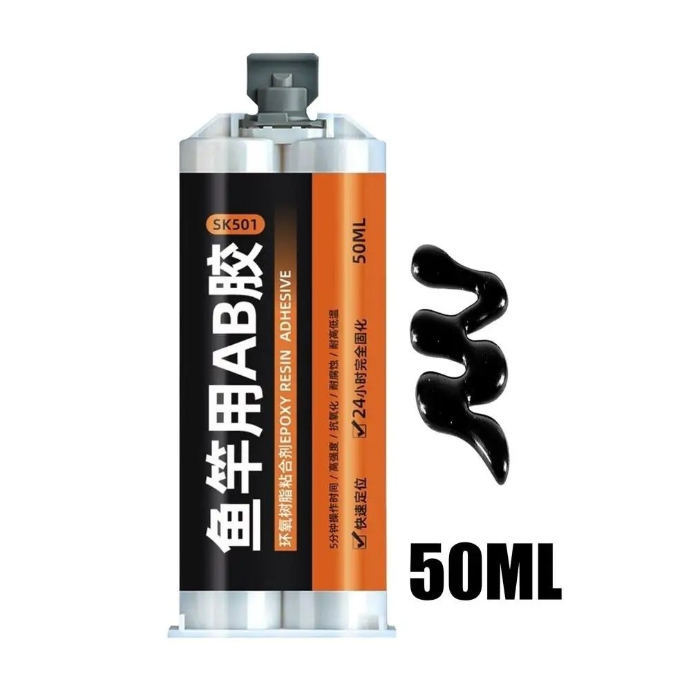 Keo dán cần câu OUSXA, Trong suốt để sửa chữa vòng dẫn hướng bằng nhựa Epoxy, Giá đỡ thiết bị câu cá Epoxy 50ml AB Keo cần câu sửa chữa