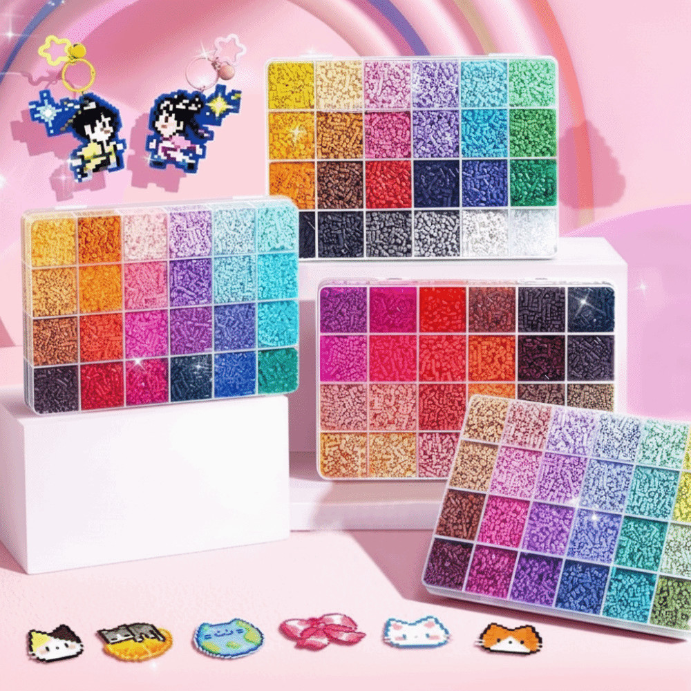 Hạt AMPU Perler Hama, Bộ hạt cầu chì đậu nhỏ cao cấp cỡ 2,6mm, Tự làm câu đố Chất lượng cao 48 / 72 / 96 / 120 Màu Hạt xếp hình ba chiều Quà tặng DIY