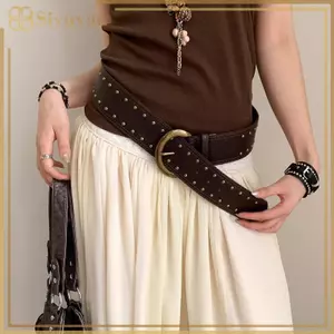 Siyuyan Thắt lưng da phong cách Gothic nặng, Y2K punk - Phụ kiện thời trang cho đầm và quần jean