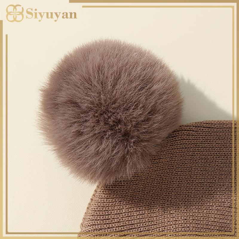 Siyuyan Thu Đông Cho Bé Mũ Dệt Kim Ấm Áp Với Pom Trẻ Em Đan Mũ Beanie Màu Trơn Mũ Trẻ Em Mũ Bé Cho Bé Trai Bé Gái VN