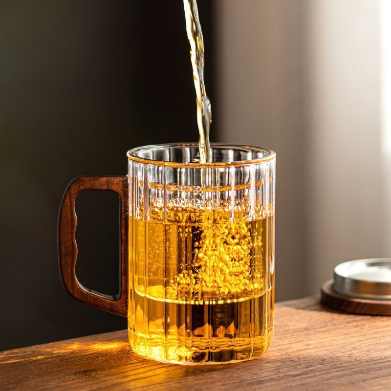 400ml Chịu Nhiệt Độ Cao Đường Dọc Dày Cốc Thủy Tinh Văn Phòng, Hộ Gia Đình Trà Tách Nước Trà