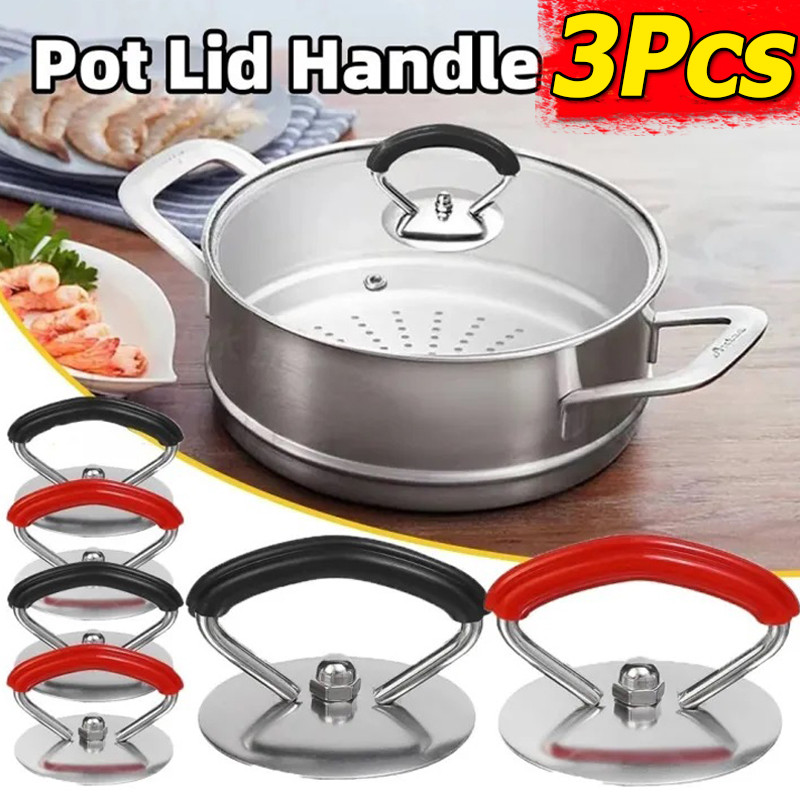 1 / 2 / 3 Cái Thay Thế Tay Cầm Nắp Nồi Đa Năng / Tay Cầm Silicon Chống Bỏng Cho Chảo