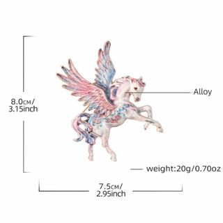NCE Huy hiệu cung hoàng đạo động vật, trâm cài tóc hình Pegasus retro với màu đỏ/xanh/hồng - quà tặng độc đáo