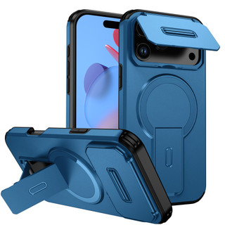 Dành Cho iphone 17 Pro Max Ốp điện thoại Trượt Camera Đứng Ẩn Từ Tính Sẵn Sàng Lưng Cứng Khung Silicon Mềm Chống Rơi Mỏng Bao