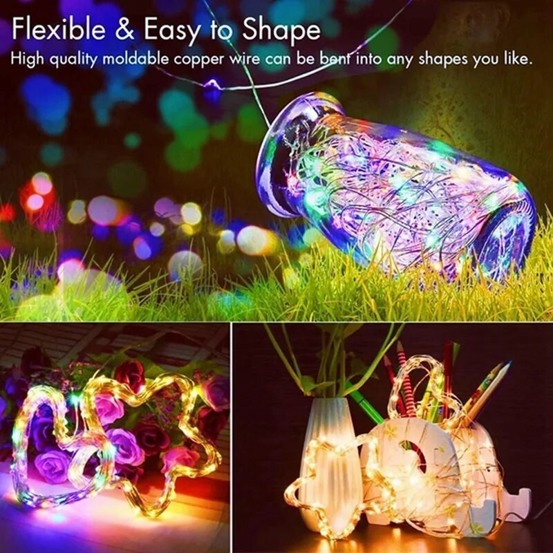 1 / 3 / 5 Cái 1 / 2M LED Dây Đồng Dây Đèn / Chạy Bằng Pin Cổ Tích Cho DIY Trang Trí Phòng Ngủ