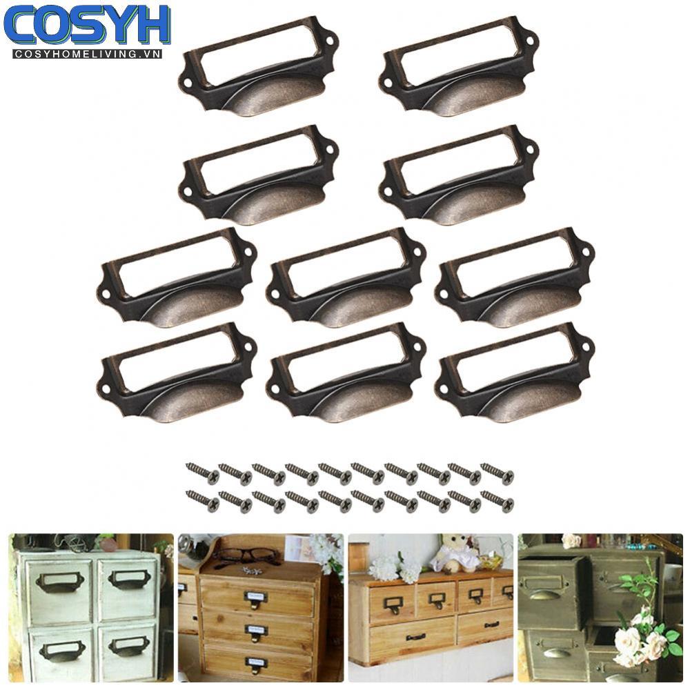 <cosyh>Pull Handle Drawer File Frame Gift Box Cupboard Iron Jewelry Box Retro