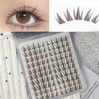 Lông mi giả màu nâu dành cho nữ 11-13mm Chiều dài hỗn hợp tự nhiên với dây đeo linh hoạt để trang điểm hàng ngày và trang phục