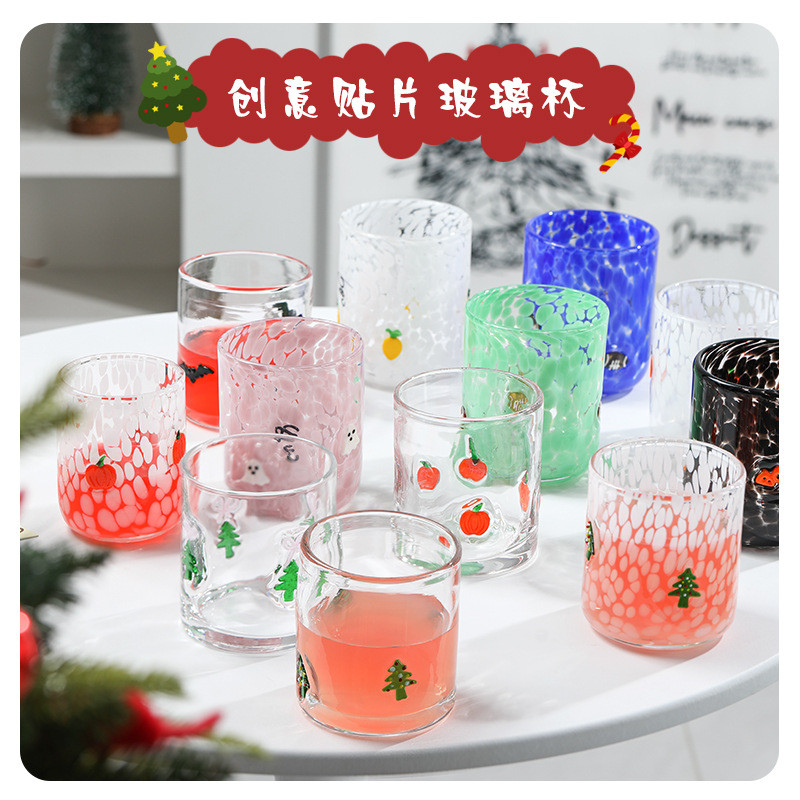 Rượu Thủy Tinh Nhiều Màu Sắc Chấm Mở Nổi Halloween Lạnh Uống Thủy Tinh Nhân Tạo Miếng Dán Trang Trí Thời Trung Cổ Giáng Sinh Pha Lê Thủy Tinh