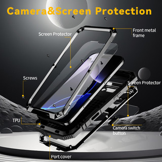 [JLK] Vỏ nhôm kim loại giáp chống sốc cho iPhone 17 Pro Max Air 17Pro i17 Vỏ chân đế bảo vệ toàn diện