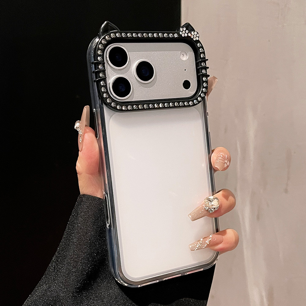 Ốp Điện Thoại Acrylic Mờ Tai Mèo Nhiều Màu Sắc Cho iPhone 17 Pro Max 17 Air 16 Plus 15 14 13 12 11 Vỏ Bảo Vệ Chống Sốc