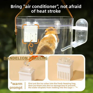[DANDELION] Du Lịch Động Vật Nhỏ Chuột Lang Lồng Tàu Sân Bay Cho Hamster HedgehoceStorage Bình Nước 360° Hộp đựng hộp thoáng khí trong suốt