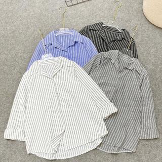 Áo sơ mi bigsize nữ kiểu sọc dọc form rộng dài tay kiểu dáng trẻ trung dễ phối đồ màu sắc hottrend -A328