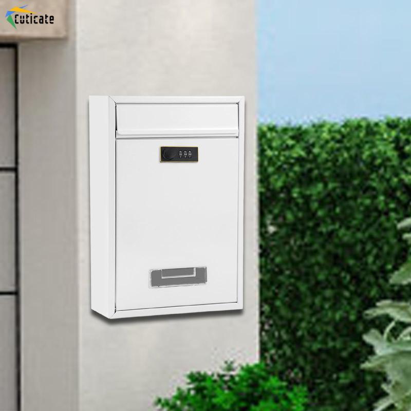 Hộp thư có khóa không cần chìa khóa Hộp giao hàng sắt gắn tường chắc chắn cho biệt thự Garden Cài đặt nhanh Đa chức năng 22x8.5x32cm