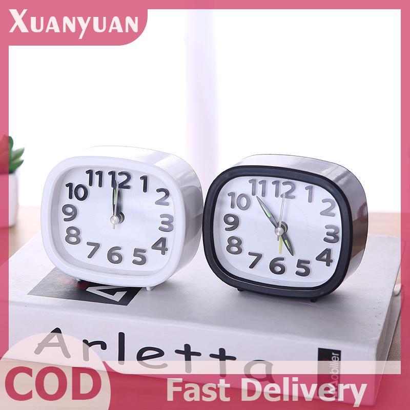 Đồng hồ báo thức tròn hình vuông XUAN Đồng hồ báo thức bàn im lặng nhỏ Đồng hồ thức dậy chạy bằng pin Đồng hồ báo thức di động VN