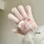 Găng tay nhung san hô NKSFX, Găng tay nhung san hô thỏ sang trọng, Găng tay ấm áp chống gió hoạt hình dành cho nữ