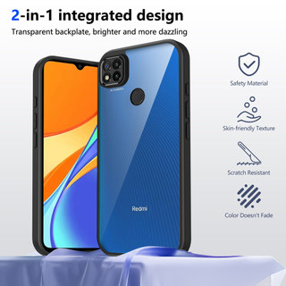 Dành Cho Redmi 9C / 10A Ốp điện thoại Cứng Aryclic Trong Suốt Khung Silicon Mềm Chống Rơi Mỏng Bao