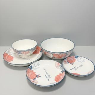 Set Đĩa Sứ Tráng Men Cao Cấp – Họa Tiết Hoa Sang Trọng Bông 48 – Trường An VN