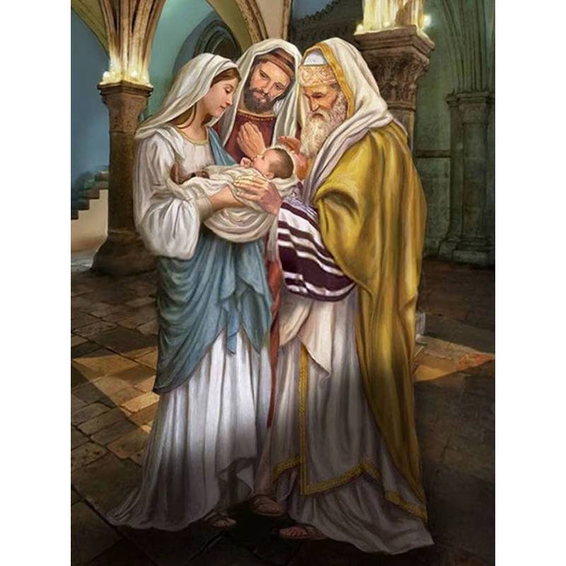 Tân Cổ Điển Chúa Giêsu Sinh Tại Manger Biểu Tượng Tôn Giáo Tranh Canvas - Chủ Đề Cầu Nguyện, Thanh Lịch & Lớn, Nghệ Thuật Treo Tường Cho Nghiên Cứu Lối Vào Tường Tiêu Đề