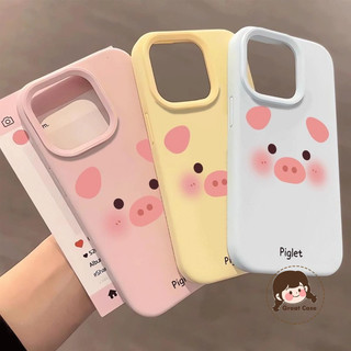 Ốp Điện Thoại Hình Chú Heo Hồng Hoạt Hình Dễ Thương Cho iPhone 17 Pro Max Air 16 15 14 Plus 13 12 11 Pro Max X XS XR Max Macaron Màu Mờ Vỏ Mềm Chống Sốc