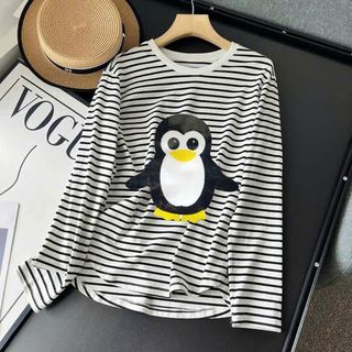 SÉT BỘ QUẦN CHUN ĐEN +MIX ÁO SỌC NGANG DÀI TAY CỔ TRÒN -hình CHIM CÁNH CỤT-thuba94