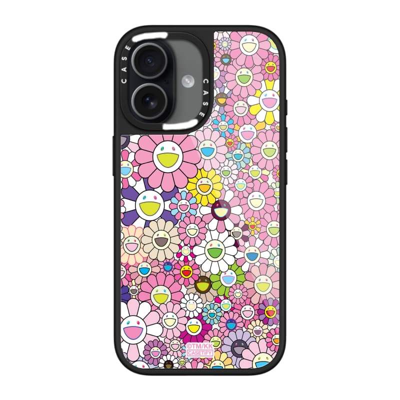 Ốp lưng CASECASE X FLOWERS (HỒNG) Vỏ kính hút từ tính chống trầy xước cho IPhone 17 Air 16 15 14 Pro Max Plus Ốp lưng cứng có hộp khắc logo