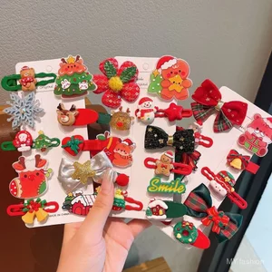 Bộ dây cao su kẹp tóc ông già Noel Giáng sinh cho trẻ em mới