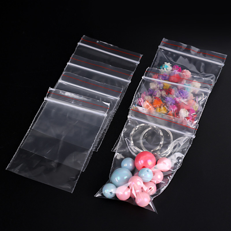100 Chiếc Túi Bảo Quản Đóng Gói Thực Phẩm Nhà Bếp / Túi Kín Trong Suốt PE / Túi Niêm Phong Zip