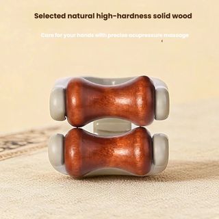 Máy mát xa ngón tay METUBE, Thiết kế kẹp 360° Con lăn lăn Massage ngón tay, Gậy bấm huyệt bằng gỗ nguyên khối bền để giảm kinh tuyến trị liệu bằng tay