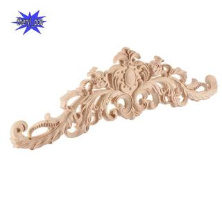 40x12cm Gỗ Cao Su Cổ Điển Tinh Tế Khắc Đính Nội Thất Decal Tự Nhiên Màu Gỗ