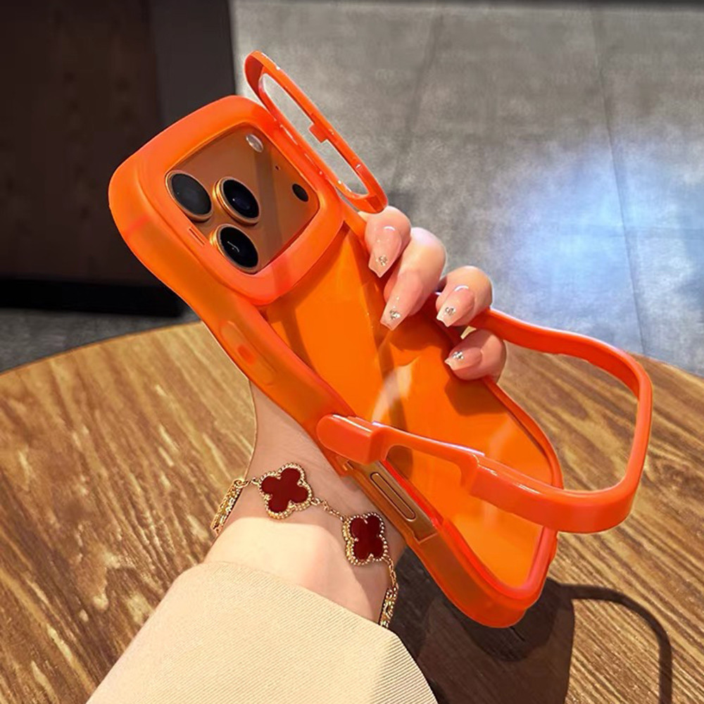 Ốp điện thoại giá đỡ đôi vô hình màu đỏ rượu vang cho iPhone 17 Pro Max 17 Air 16 Plus 15 14 13 12 11 Vỏ bảo vệ chống sốc