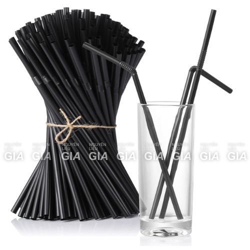 Ống hút gập cong đen Thuận Lợi phi 6 bịch 80 cái