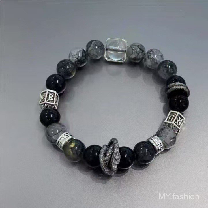 Vòng tay đính cườm thủy tinh Panlong thủ công, bộ đôi nguyên bản