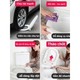 （COD） ⚡️COD⚡️Nắp Bồn Cầu-Bộ nắp bàn cầu đóng rơi êm thay cho nắp bồn cầu nhà vệ sinh bằng nhựa cao cấp