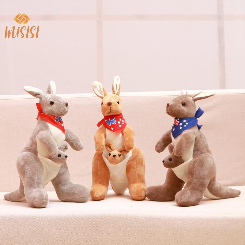[WUSISI] 35cm Đáng Yêu Mẹ & Con Kangaroo Sang Trọng Đồ Chơi Sang Trọng Sang Trọng Sang Trọng Búp Bê Nhồi Bông Kích Thước Lớn Cho Bé Trang Trí Phòng Sinh Nhật Quà Tặng Giáng Sinh MỚI
