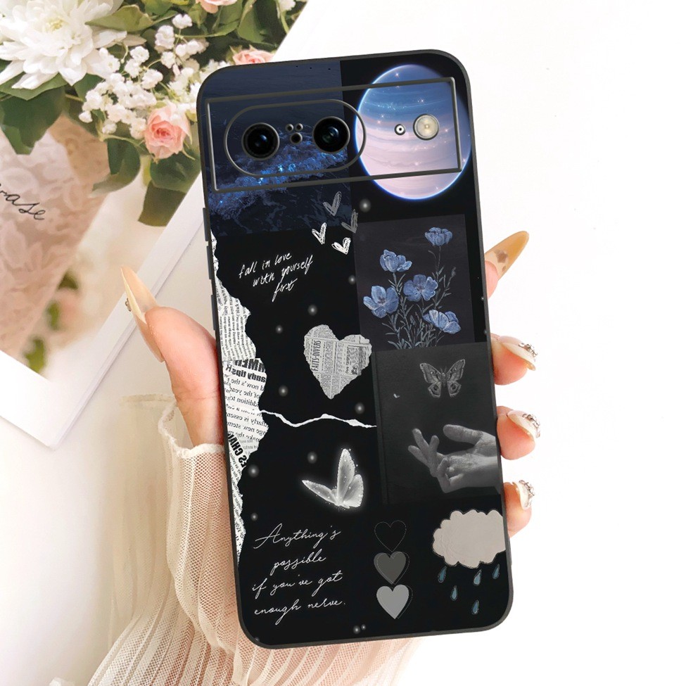 Ốp lưng Google Pixel 8 Vỏ silicon hình mèo dễ thương thời trang hình bướm ngộ nghĩnh GPJ41 GZPFO GKWS6 G9BQD