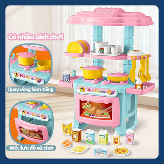 【BabyJoy】Đồ chơi nấu ăn 48pcs,nhà bếp cao cấp cho bé nhiều chức năng cao cấp, Kích Thích Trí Tưởng Tượng & Sáng Tạo