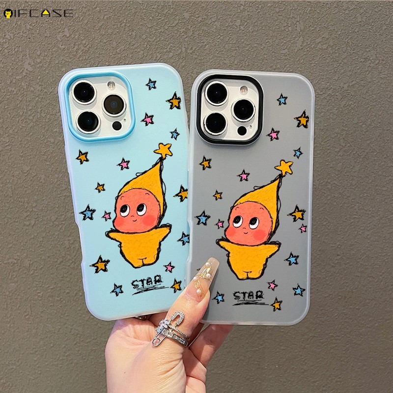 Dành Cho Samsung Galaxy A73 A72 A71 A56 A55 A54 A53 A52 A52S A51 A36 A35 A34 A33 A32 4G 5G Ốp Điện Thoại 2 Trong 1 Hai Lớp Dễ Thương Lấp Lánh Ngôi Sao Ngôi Sao Vẽ Hình Hoạt Hình Ốp Lưng