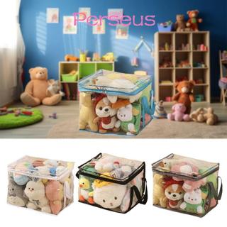 Túi sắp xếp búp bê trong suốt MEGOCE, Hộp đựng đồ chơi chống nước PVC, Chống bụi đa chức năng có tay cầm Túi có thể gập lại
