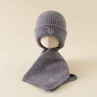 Bộ mũ khăn cho bé mùa thu đông - Dệt len, nam nữ bé, ấm áp bảo tai, dày dặn