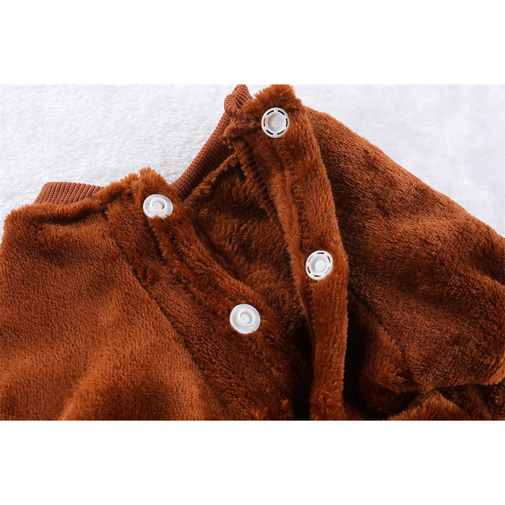 【Ready Stock】 Pet Warm Thickened Flannel Four Legs Autumn and Winter Puppy Dog Cat Teddy Traction Hooded Clothes Supplies Clothing KVCJ