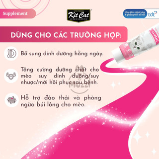 Gel dinh dưỡng cho mèo Kitcat hỗ trợ tiêu búi lông, tiết niệu và tăng cân Tuýp 120gr